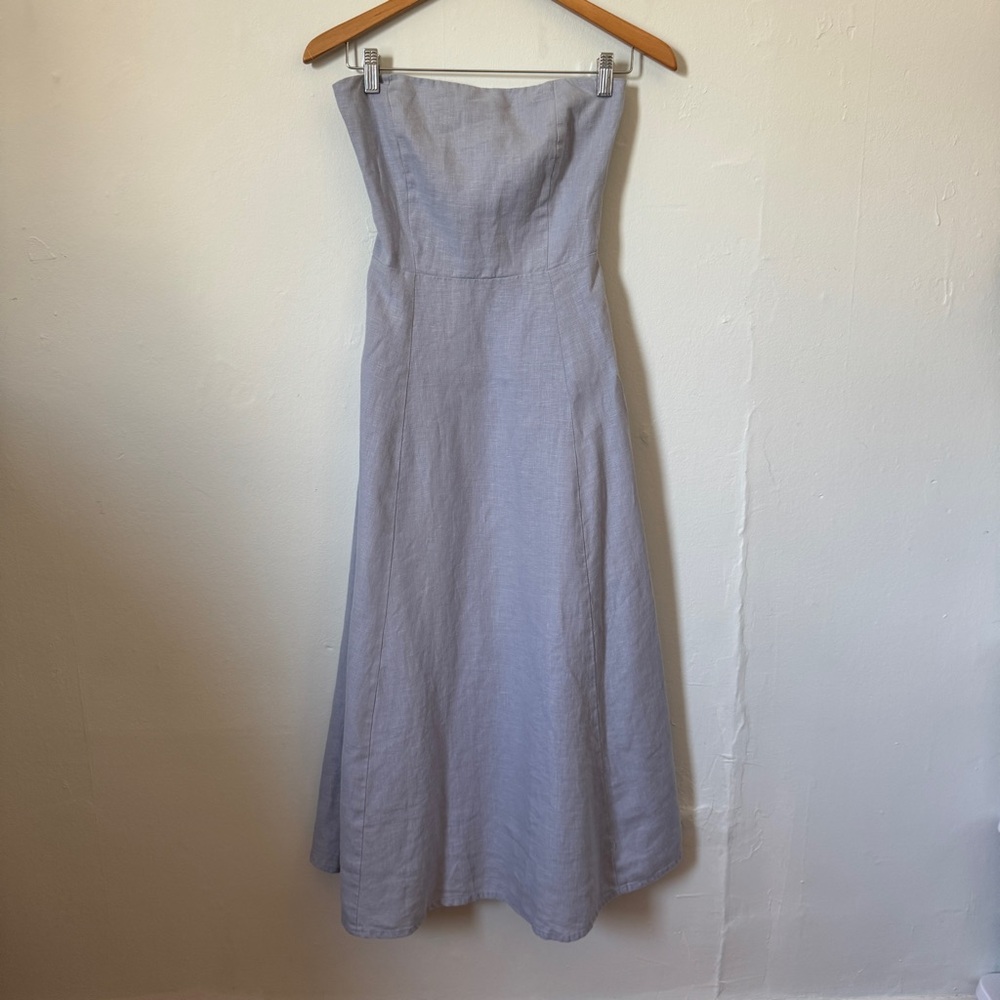 ROVE AMARA Midi Dress Chambray Blue Linen
